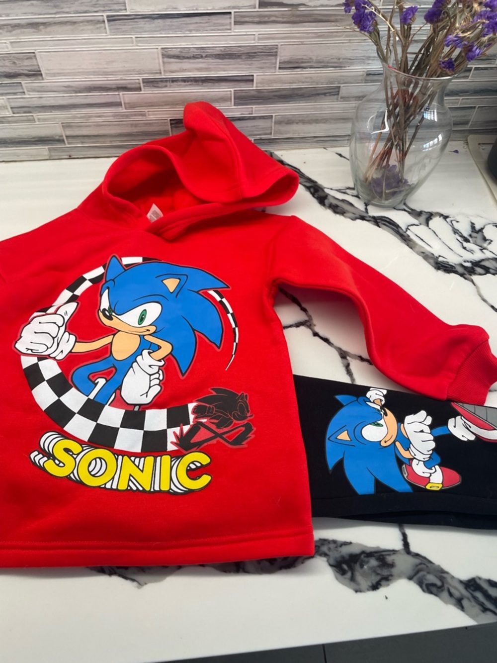 Sonic Red Kids' Hoodie & Jogger Set - Licensed Character
